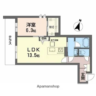 モンセル【203号室】の間取り