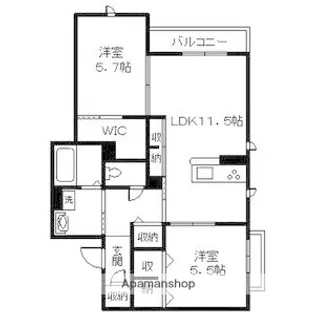 メゾンプレジール【202号室】の間取り