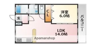 グローリー上新庄【4階】の間取り
