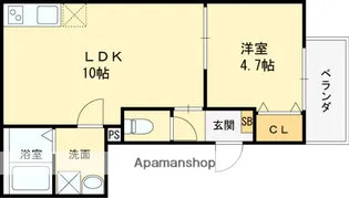 仮称)吹田市豊津アパート【2階】の間取り