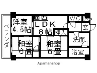 レインボー豊里【402号室】の間取り