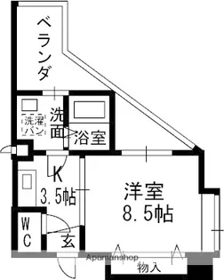 シュロス野口Ⅱ【408号室】の間取り
