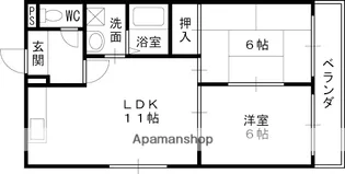 タウンコート鎮西【202号室】の間取り