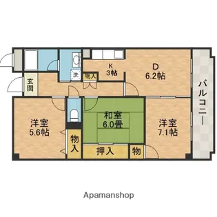 サウスファーム【1階】の間取り