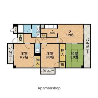 サウスファーム【1階】の間取り