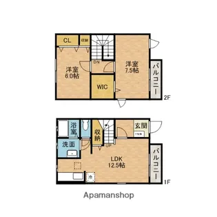 グランシャリオ水尾【1階】の間取り