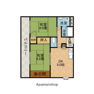 東山ハイツ【2階】の間取り