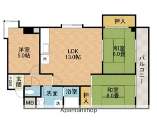 中マンション【3階】の間取り