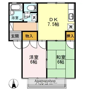 サンソレイユⅠ【1階】の間取り