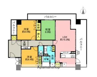 ジオ彩都みなみ坂弐番館【3階】の間取り