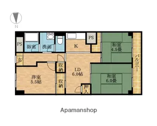 日興総持寺スカイマンション【2階】の間取り