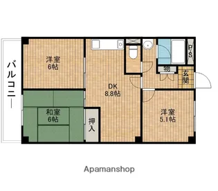 天王タウンハイツ【1階】の間取り