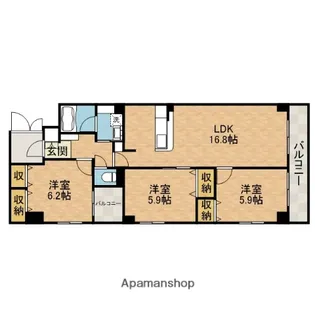 ヴィル・ド・フルール【4階】の間取り