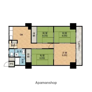 メガロコープ茨木Ⅰ【6階】の間取り
