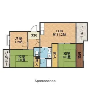 レジデンス吉川【4階】の間取り