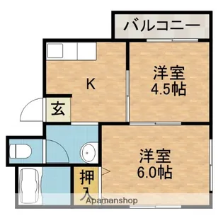 摂津第3マンション【1階】の間取り