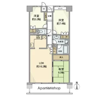 パームズコート茨木パーク・ホームズA棟【4階】の間取り