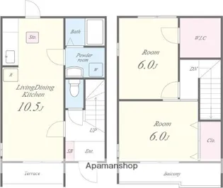 メルベーユ摂津【1階】の間取り