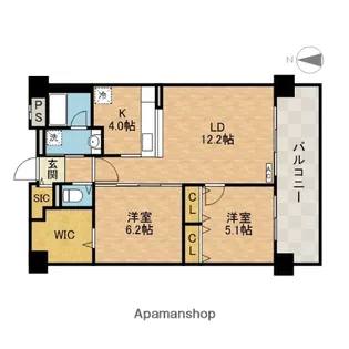 アクトタレイア茨木駅前【6階】の間取り