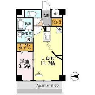 アクトタレイア茨木駅前【4階】の間取り
