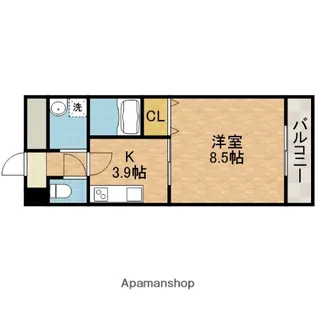 アンプルール クラージュ 別府【1階】の間取り
