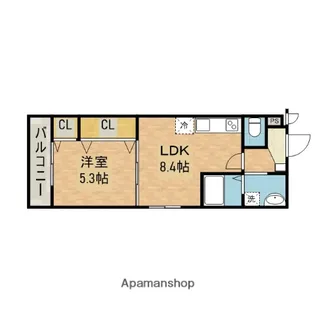 フジパレス カルディアB【3階】の間取り