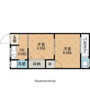 川西ハイツ【2階】の間取り