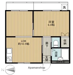 ニューグローリ鮎川【2階】の間取り