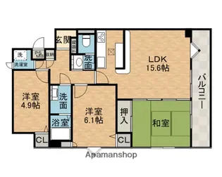 光栄ハイツ茨木【3階】の間取り
