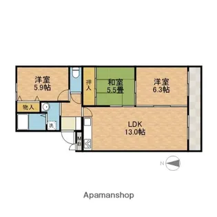 サンアベニュー【4階】の間取り