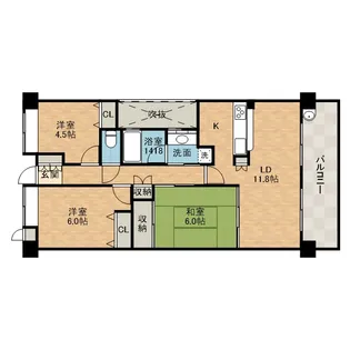 春日丘フラッグス【1階】の間取り