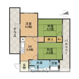 宮西ハイツ【3階】の間取り