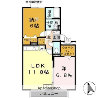オークス玉瀬Ⅱ【3階】の間取り