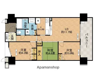 アップルガーデン茨木【13階】の間取り