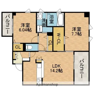 Eau de Vie茨木【8階】の間取り