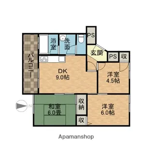 マンション沢良宜【5階】の間取り
