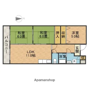 プランドール茨木【2階】の間取り