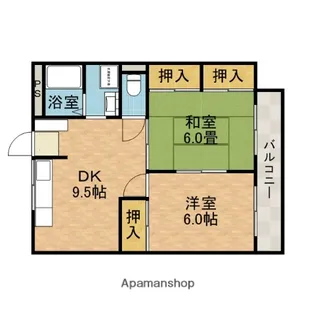 山野ハイツ【2階】の間取り