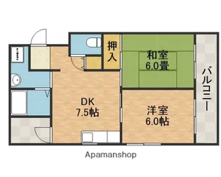 麻田レインボーハイツ【4階】の間取り