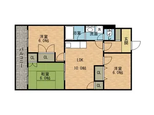 ゼンコウコーポラス6【3階】の間取り