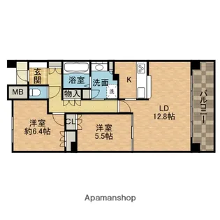 UURコート茨木東中条【2階】の間取り
