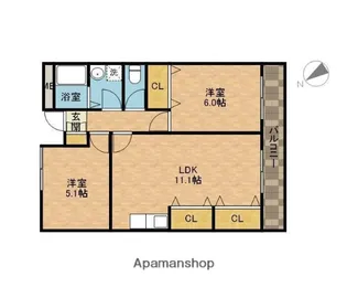 エクセル舞音【3階】の間取り