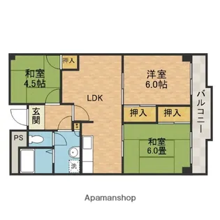 メゾンカーサー1号館【2階】の間取り