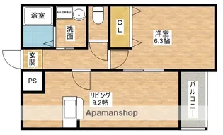 1LDKの間取り画像