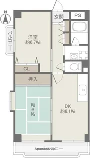 エクセレントライフ寿【2階】の間取り