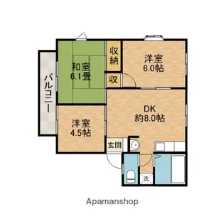 シャロームマイウィンディア【1階】の間取り