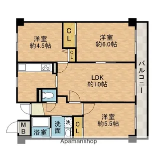 マンション・フォルツーナ【6階】の間取り