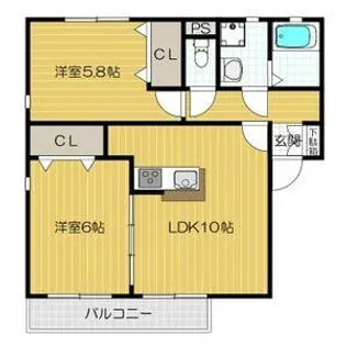 メル・ベイユ【1階】の間取り