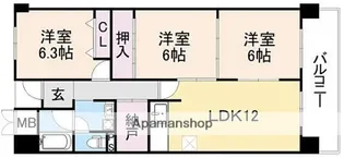 セントラル千里東【3階】の間取り