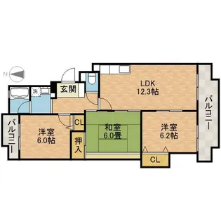 シャロームD【4階】の間取り